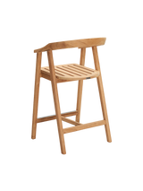 La Costa Teak Outdoor Barrel Back Counter Height Armchair - Ornate Home