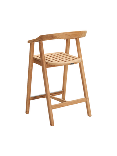 La Costa Teak Outdoor Barrel Back Counter Height Armchair - Ornate Home