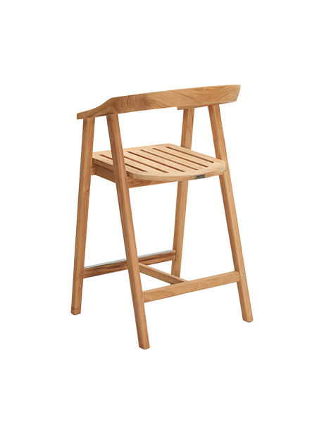 La Costa Teak Outdoor Barrel Back Counter Height Armchair - Ornate Home