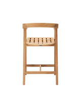 La Costa Teak Outdoor Barrel Back Counter Height Armchair - Ornate Home