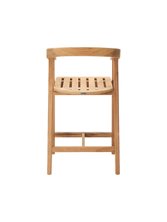 La Costa Teak Outdoor Barrel Back Counter Height Armchair - Ornate Home