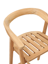 La Costa Teak Outdoor Barrel Back Counter Height Armchair - Ornate Home