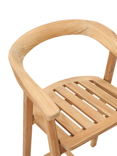 La Costa Teak Outdoor Barrel Back Counter Height Armchair - Ornate Home