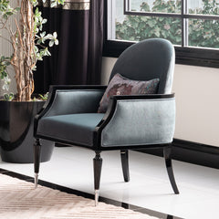 La Francaise Black Ice/Azure Accent Chair - Ornate Home