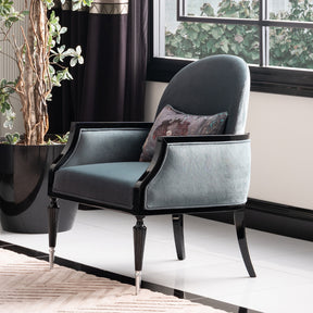 La Francaise Black Ice/Azure Accent Chair - Ornate Home