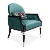 La Francaise Black Ice/Azure Accent Chair - Ornate Home