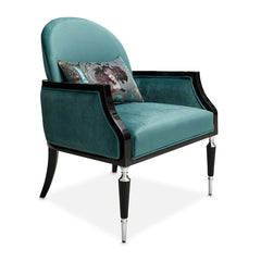 La Francaise Black Ice/Azure Accent Chair - Ornate Home