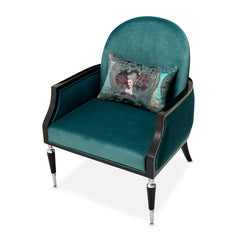 La Francaise Black Ice/Azure Accent Chair - Ornate Home