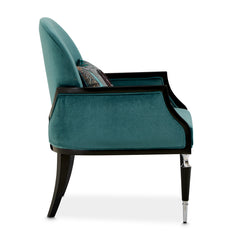 La Francaise Black Ice/Azure Accent Chair - Ornate Home