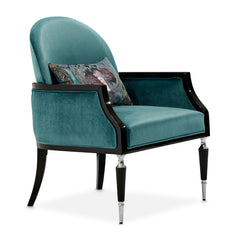 La Francaise Black Ice/Azure Accent Chair - Ornate Home