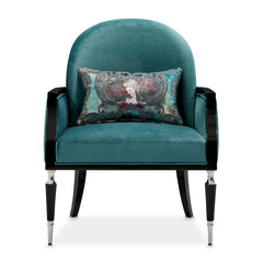 La Francaise Black Ice/Azure Accent Chair - Ornate Home