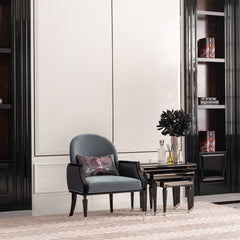 La Francaise Black Ice/Azure Accent Chair - Ornate Home