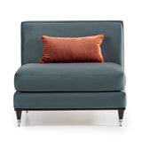 La Francaise Black Ice/Azure Armless Accent Chair - Ornate Home
