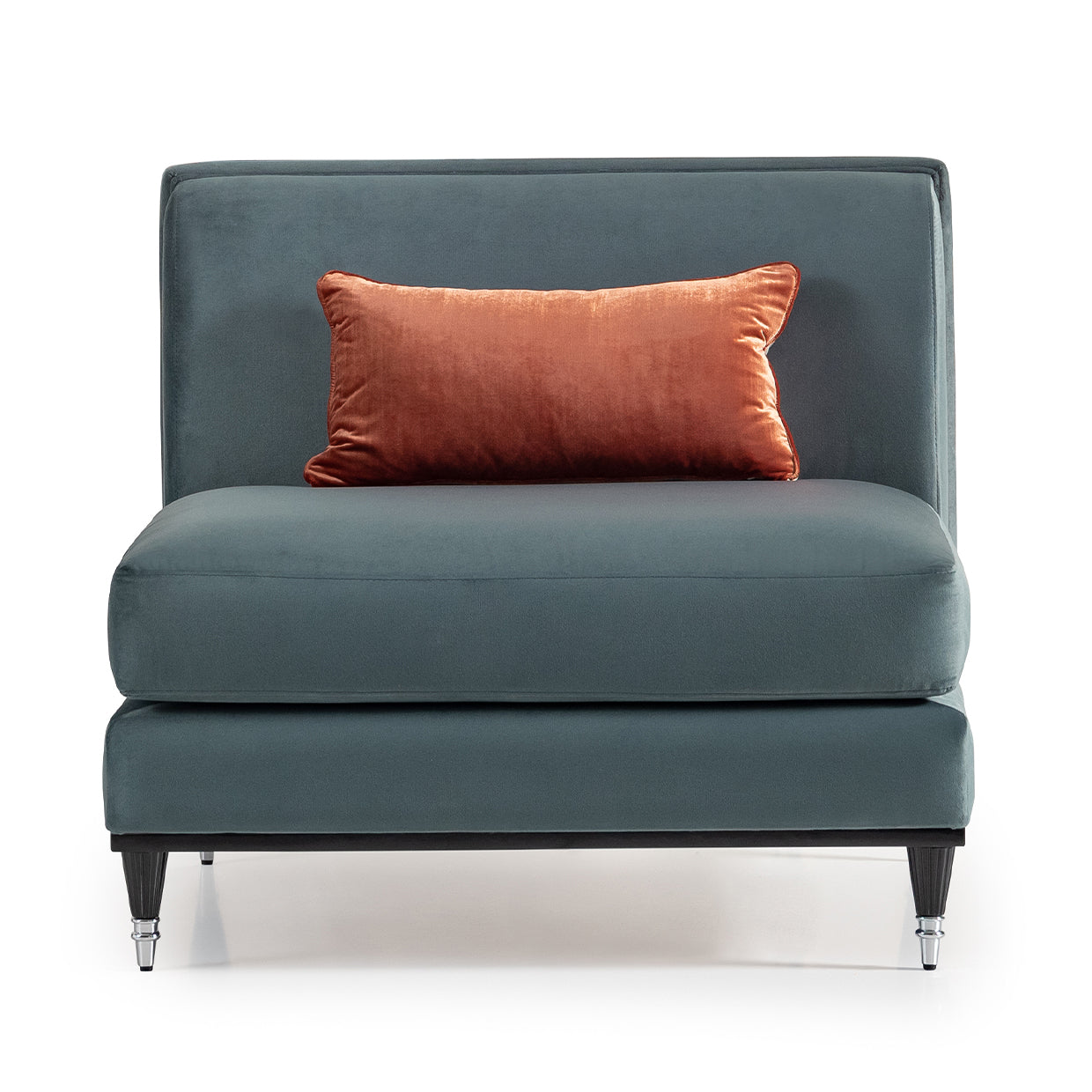 La Francaise Black Ice/Azure Armless Accent Chair - Ornate Home