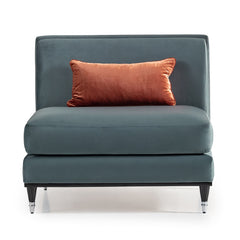 La Francaise Black Ice/Azure Armless Accent Chair - Ornate Home