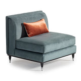 La Francaise Black Ice/Azure Armless Accent Chair - Ornate Home