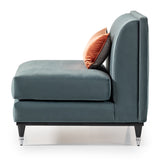 La Francaise Black Ice/Azure Armless Accent Chair - Ornate Home
