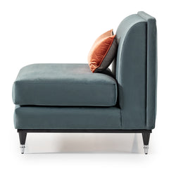 La Francaise Black Ice/Azure Armless Accent Chair - Ornate Home