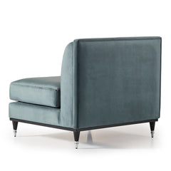 La Francaise Black Ice/Azure Armless Accent Chair - Ornate Home