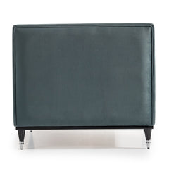La Francaise Black Ice/Azure Armless Accent Chair - Ornate Home