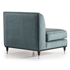 La Francaise Black Ice/Azure Armless Accent Chair - Ornate Home