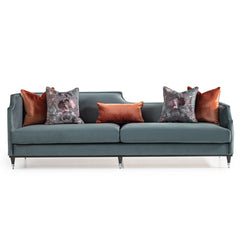 La Francaise Black Ice/Azure Mansion Sofa - Ornate Home