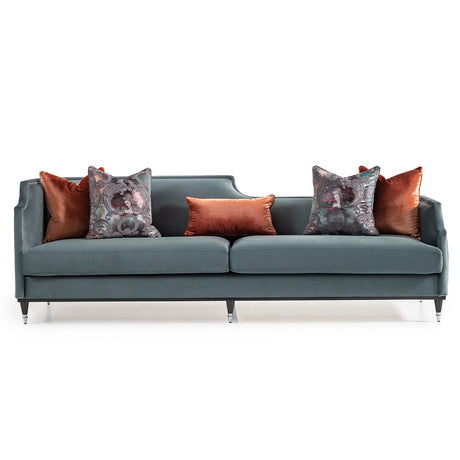 La Francaise Black Ice/Azure Mansion Sofa - Ornate Home