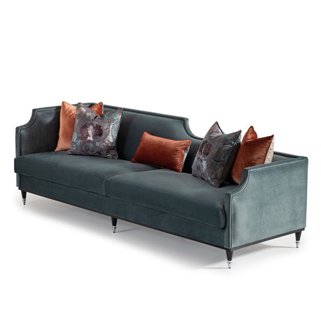 La Francaise Black Ice/Azure Mansion Sofa - Ornate Home