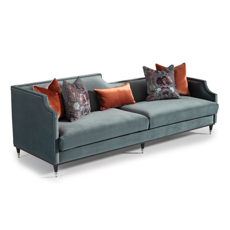 La Francaise Black Ice/Azure Mansion Sofa - Ornate Home