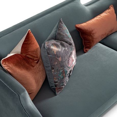 La Francaise Black Ice/Azure Mansion Sofa - Ornate Home