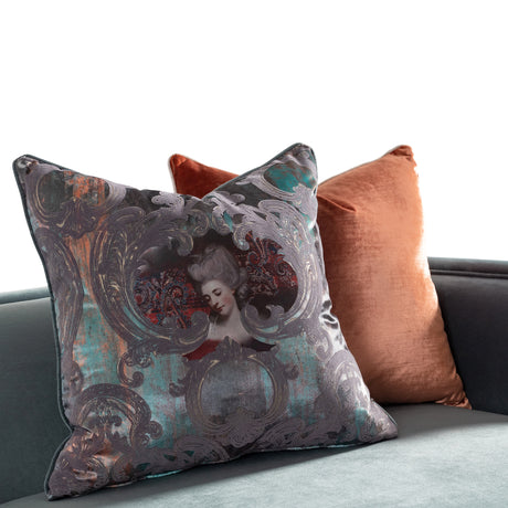 La Francaise Black Ice/Azure Mansion Sofa - Ornate Home