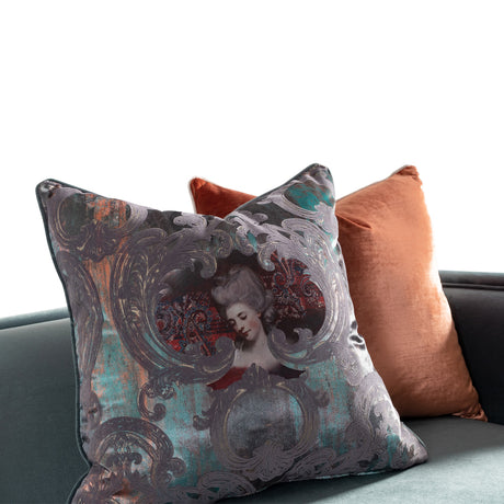La Francaise Black Ice/Azure Mansion Sofa - Ornate Home