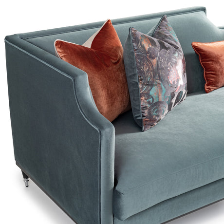 La Francaise Black Ice/Azure Mansion Sofa - Ornate Home