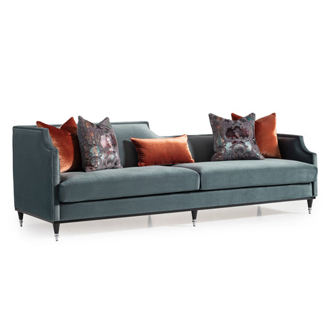 La Francaise Black Ice/Azure Mansion Sofa - Ornate Home
