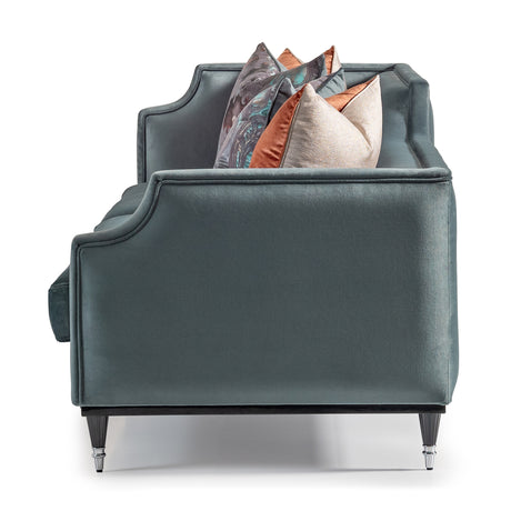 La Francaise Black Ice/Azure Mansion Sofa - Ornate Home