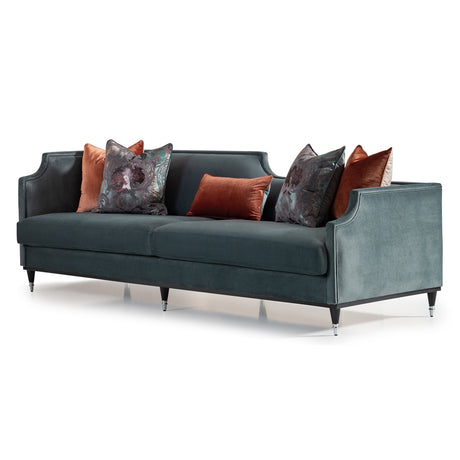 La Francaise Black Ice/Azure Mansion Sofa - Ornate Home