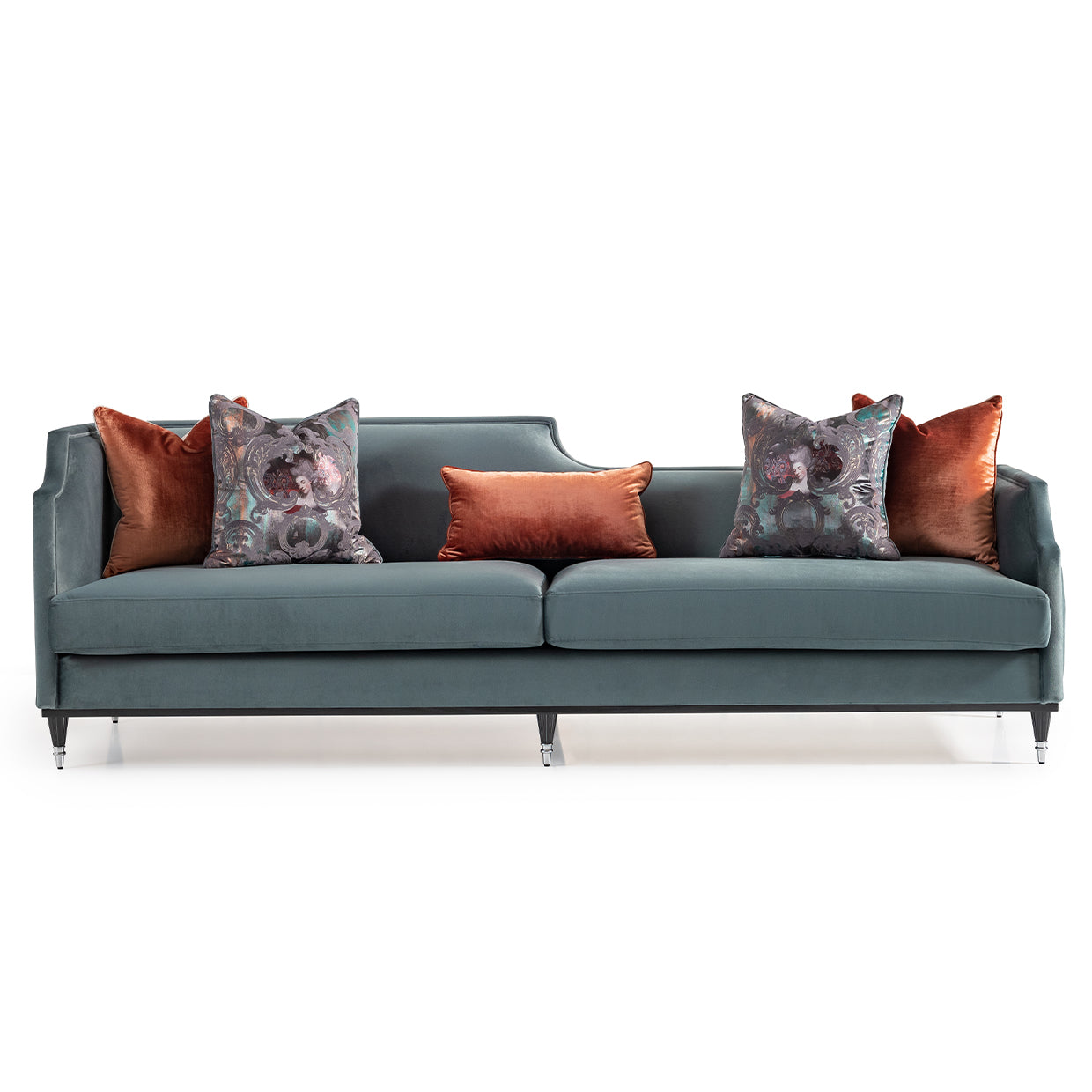 La Francaise Black Ice/Azure Mansion Sofa - Ornate Home