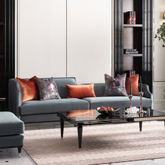 La Francaise Black Ice/Azure Mansion Sofa - Ornate Home