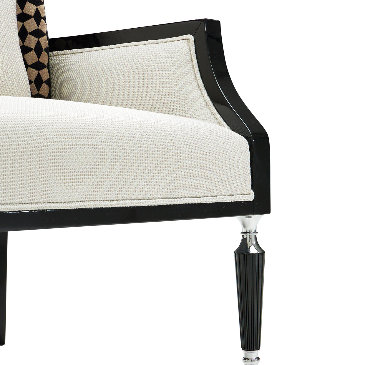 La Francaise Black Ice/Café Accent Chair - Ornate Home