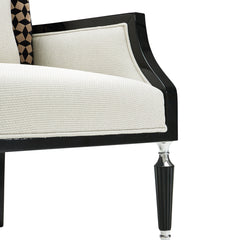La Francaise Black Ice/Café Accent Chair - Ornate Home