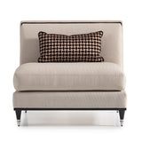 La Francaise Black Ice/Café Armless Accent Chair - Ornate Home