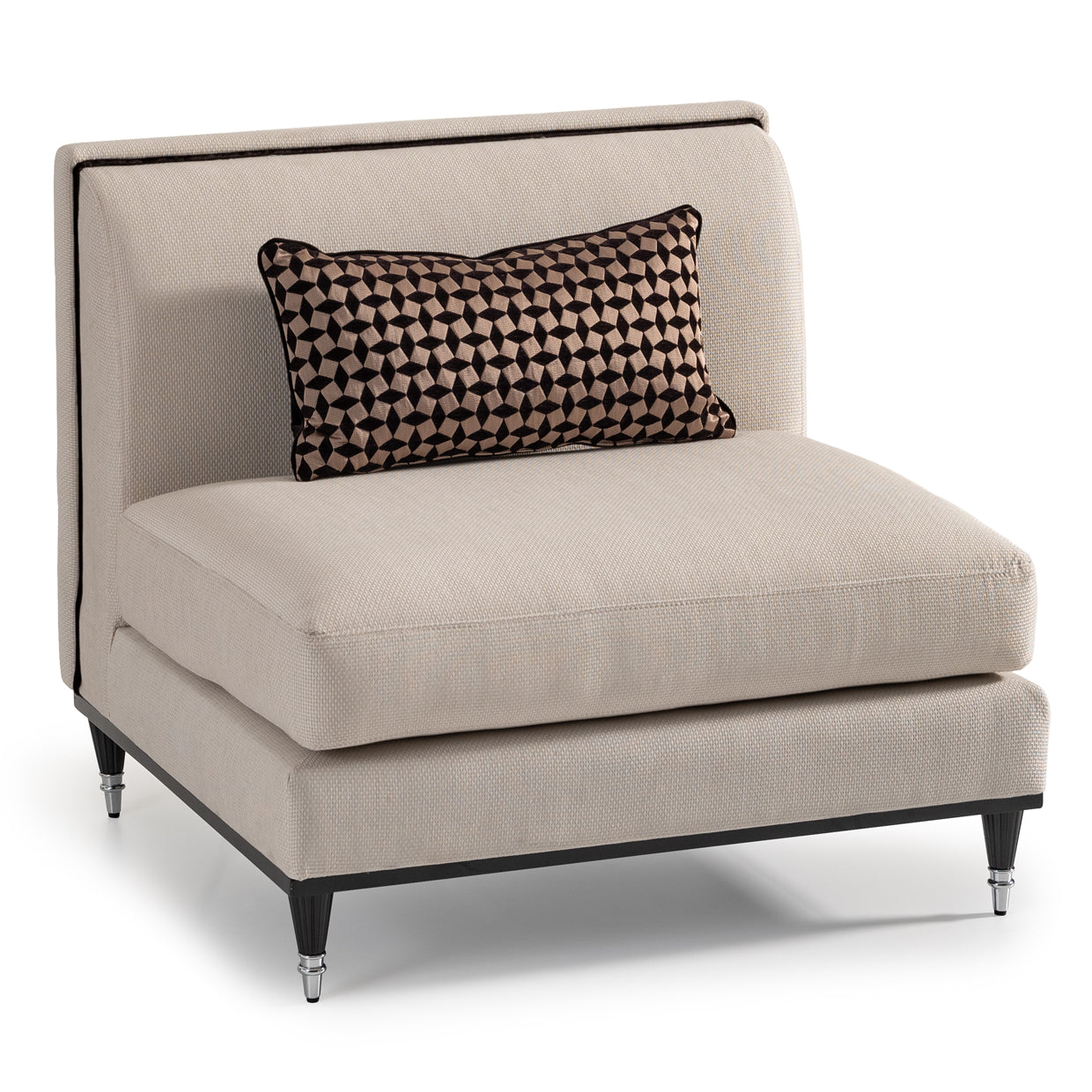 La Francaise Black Ice/Café Armless Accent Chair - Ornate Home