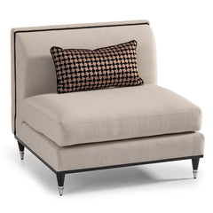 La Francaise Black Ice/Café Armless Accent Chair - Ornate Home
