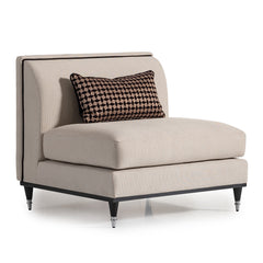 La Francaise Black Ice/Café Armless Accent Chair - Ornate Home