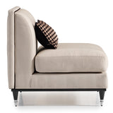 La Francaise Black Ice/Café Armless Accent Chair - Ornate Home