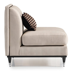 La Francaise Black Ice/Café Armless Accent Chair - Ornate Home