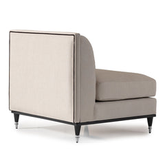 La Francaise Black Ice/Café Armless Accent Chair - Ornate Home