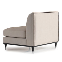 La Francaise Black Ice/Café Armless Accent Chair - Ornate Home