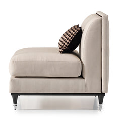 La Francaise Black Ice/Café Armless Accent Chair - Ornate Home