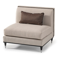 La Francaise Black Ice/Café Armless Accent Chair - Ornate Home
